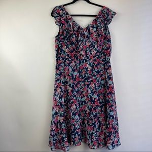 DKNY plus size Ruffle Floral Dress Size 14